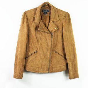 Lucky Brand Goat Suede Moto Jacket in Tan M